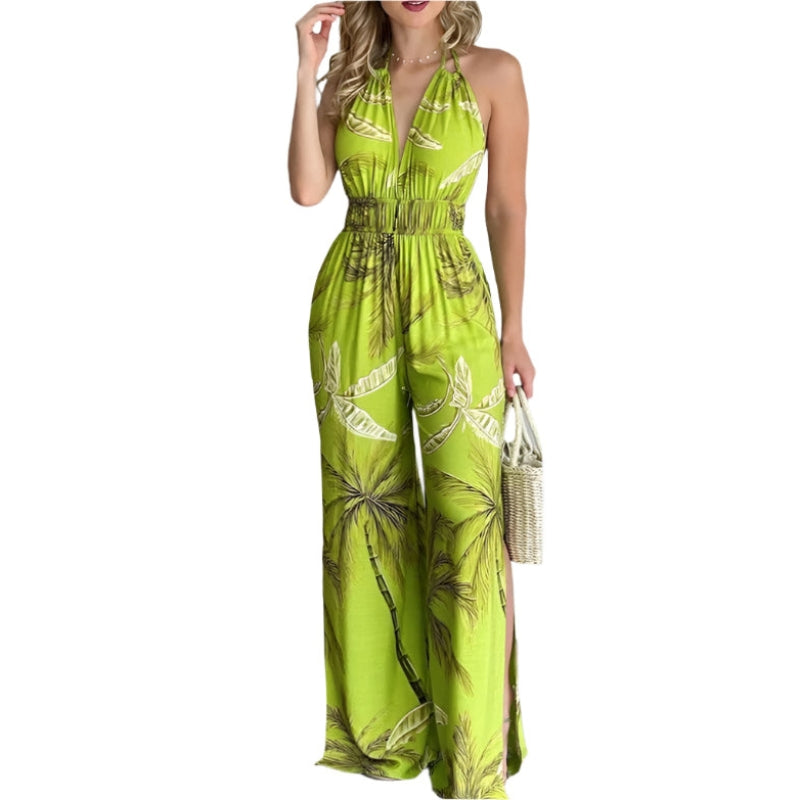 Hailey - Moderne jumpsuit med sidesplitter og V-hals