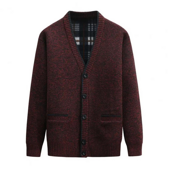 Jonas - Elegant cardigan med V-hals, lommer og knappekjole