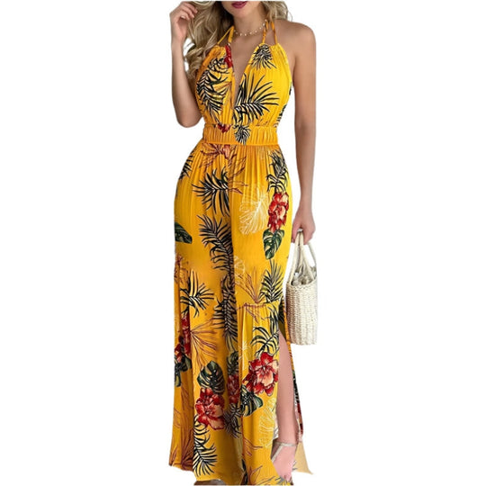 Hailey - Moderne jumpsuit med sidesplitter og V-hals