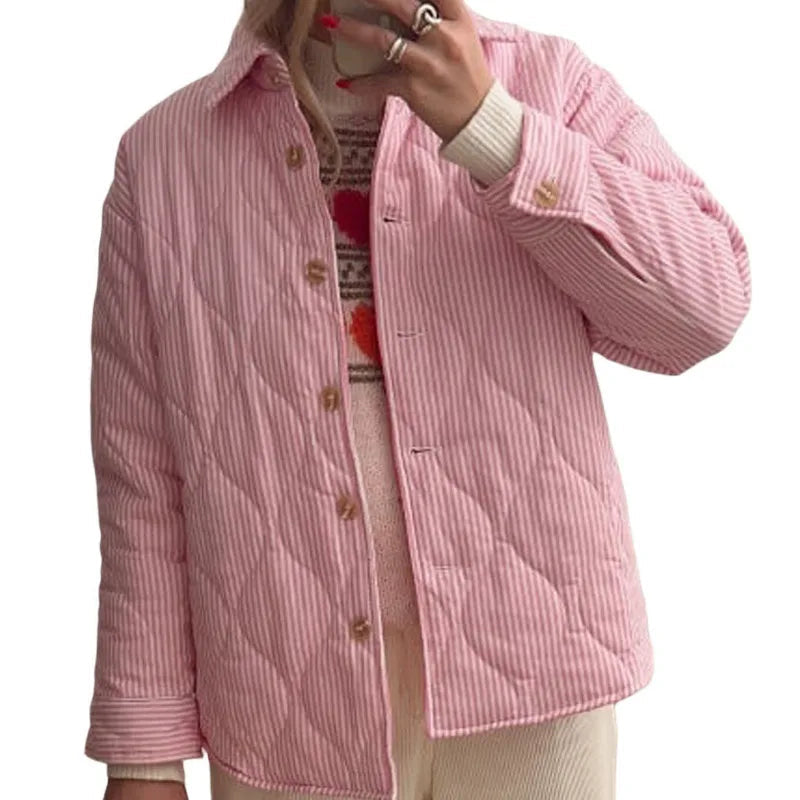 Celia – Oversized quiltet jakke med avslappet passform og knapper