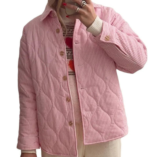Celia – Oversized quiltet jakke med avslappet passform og knapper